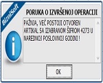 Otvaranje artikla u prethodnoj poslovnoj godini